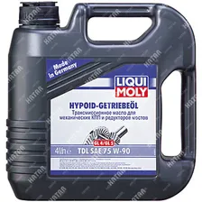 LIQUI MOLY 75w-90 полусинтетическое трансмиссионное масло hypoid-getriebeoil tdl gl4/gl5, mt-1 4л 3939